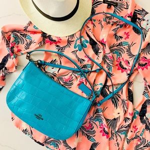 COACH | Chelsea Turquoise Croc Embossed Handbag